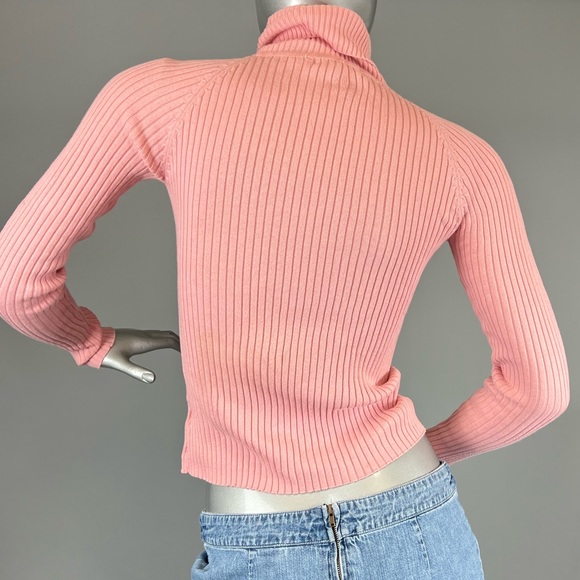 ❌SOLD❌Tattoo Y2K Pink Fitted Turtleneck Sweater - Picture 2 of 4